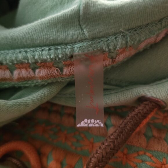 Free People Sprint To The Finish Geo Logo Hoodie Womens S Sour Apple Combo Green - Picture 5 of 7